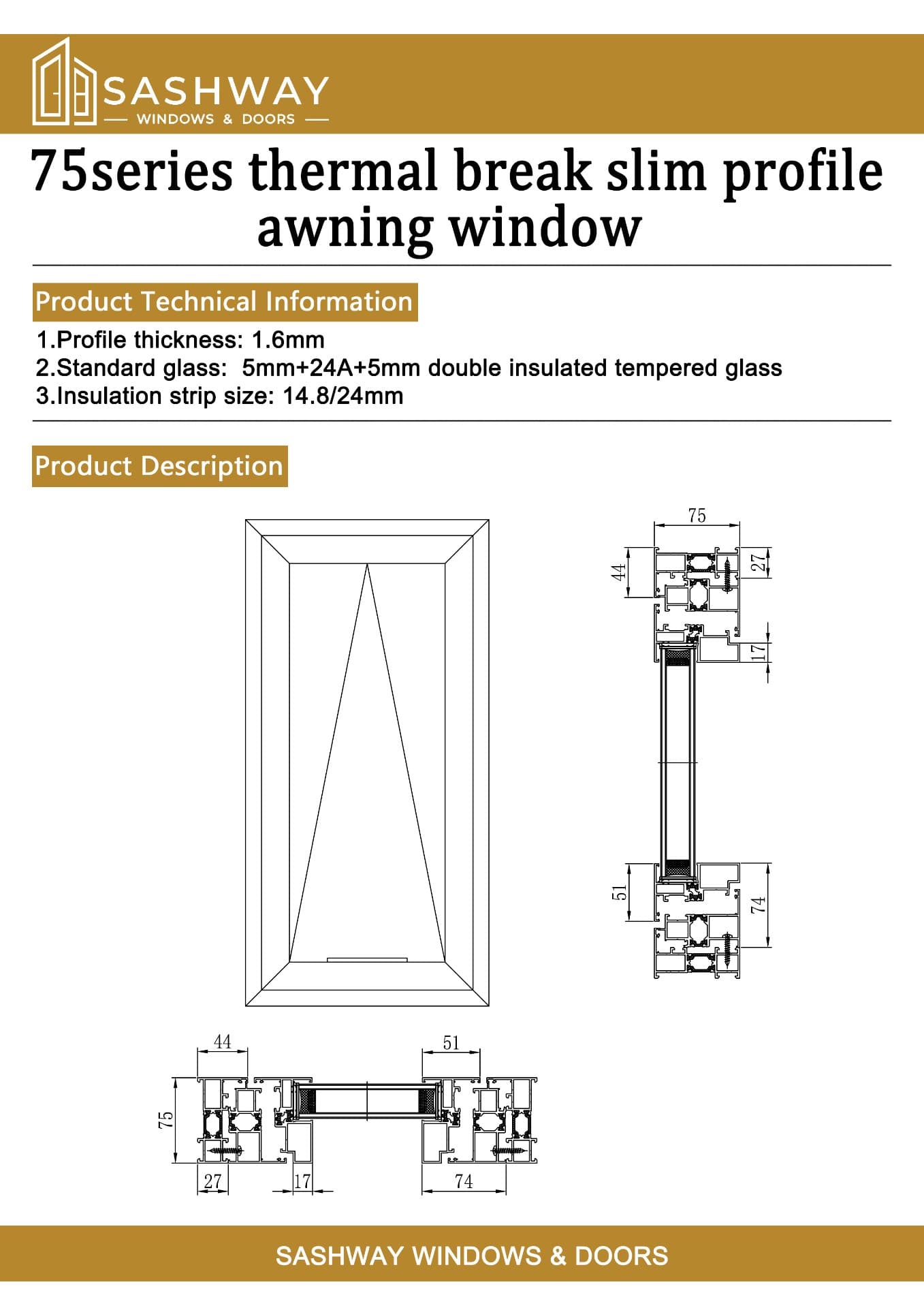 Canopy Slim Awning Window