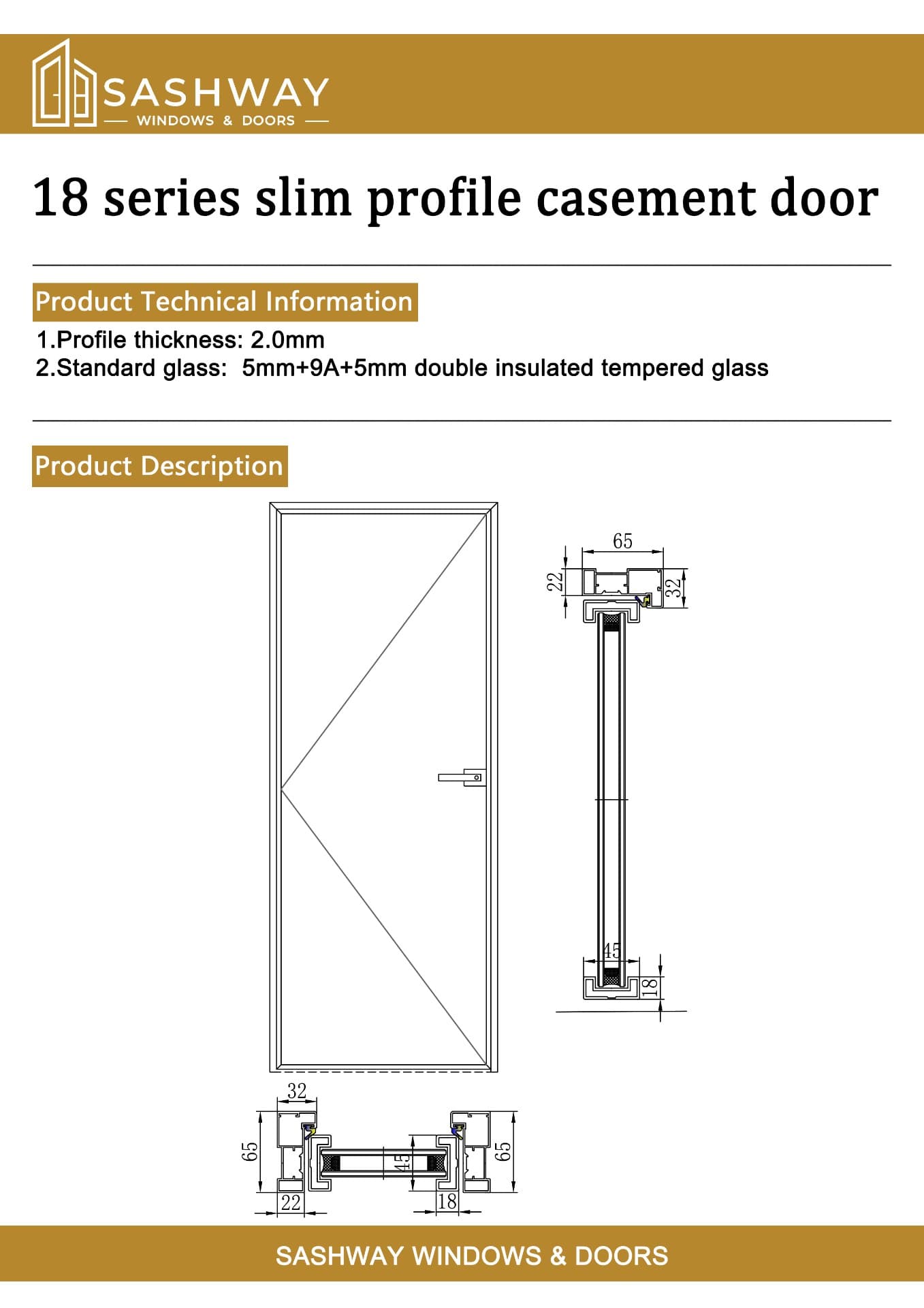 Arc Lite Casement Door (Interior)